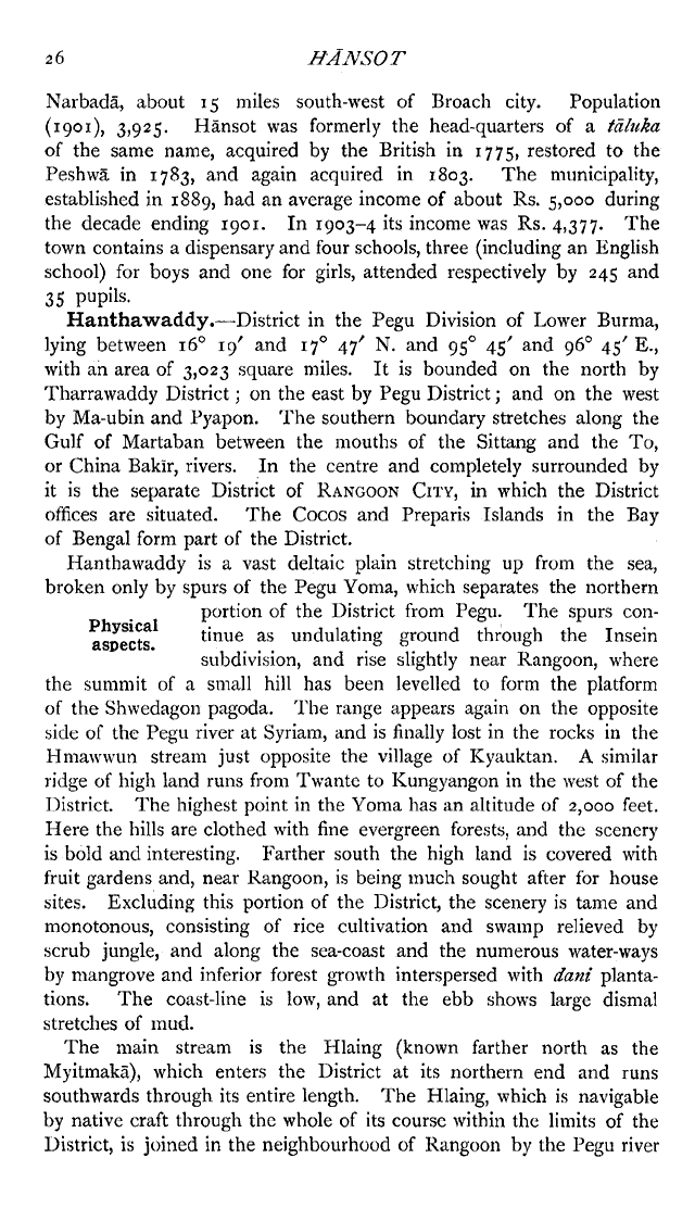 Historical description of Hansot 